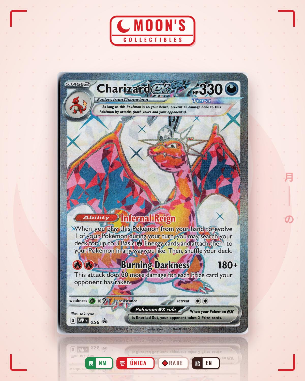 Carta Pokémon Charizard ex · Scarlet & Violet Black Star Promos #056 (NM) — pieza única en Moon's Collectibles México