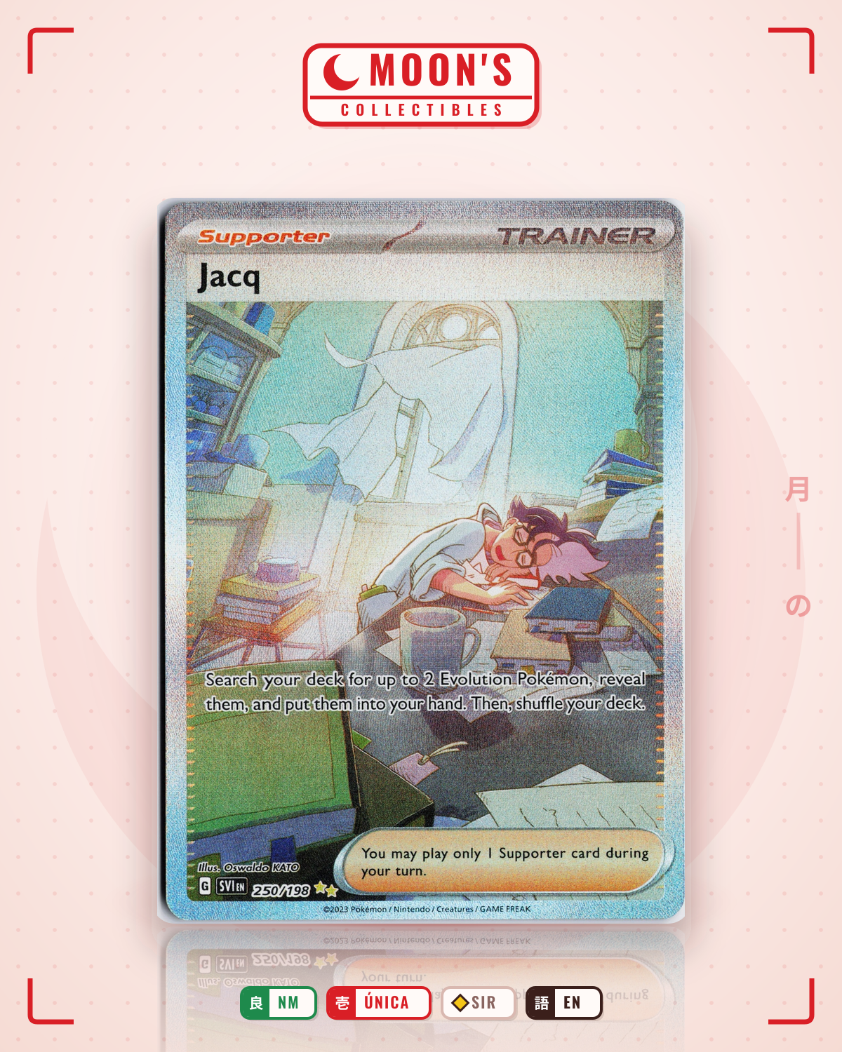 Carta Pokémon Jacq · Scarlet & Violet #250/198 (NM) — pieza única en Moon's Collectibles México