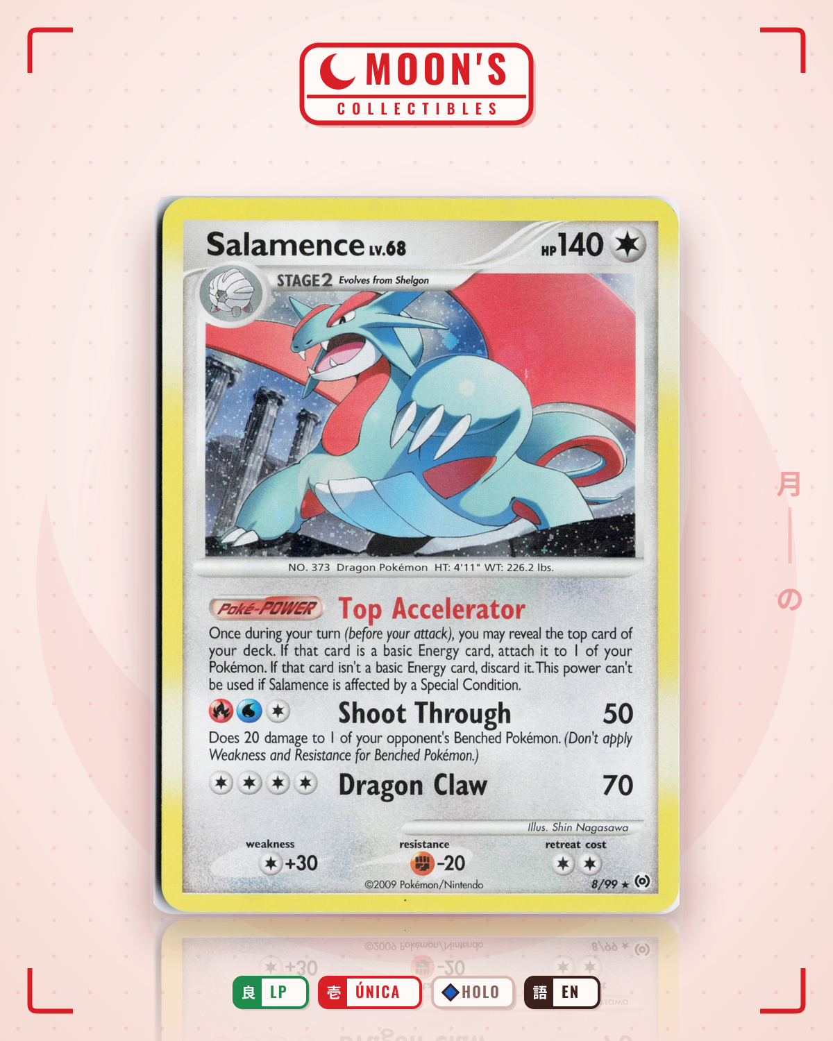 Carta Pokémon Salamence · Arceus #8/99 (LP) — pieza única en Moon's Collectibles México