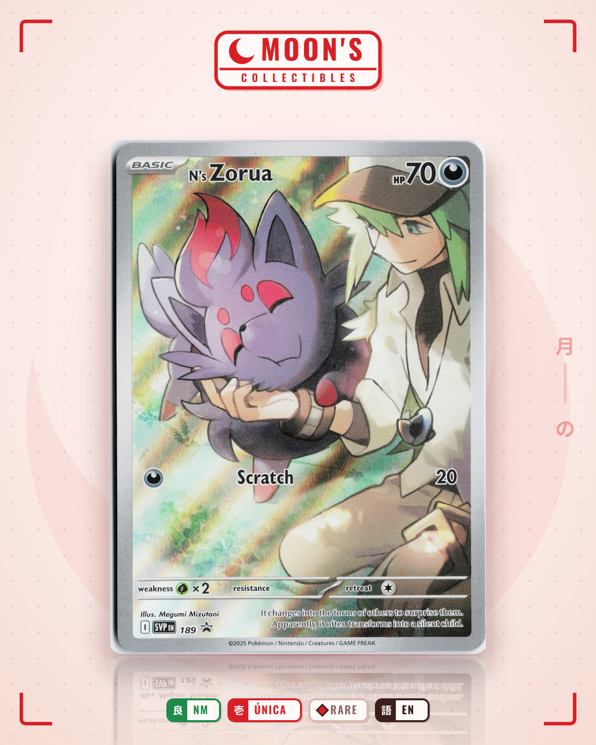 Carta Pokémon N's Zorua · Scarlet & Violet Black Star Promos #189 (NM) — pieza única en Moon's Collectibles México
