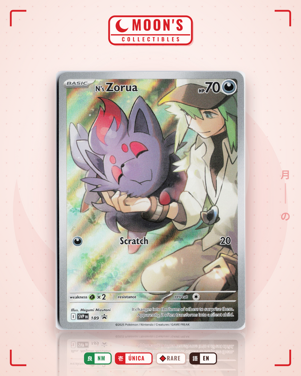 Carta Pokémon N's Zorua · Scarlet & Violet Black Star Promos #189 (NM) — pieza única en Moon's Collectibles México