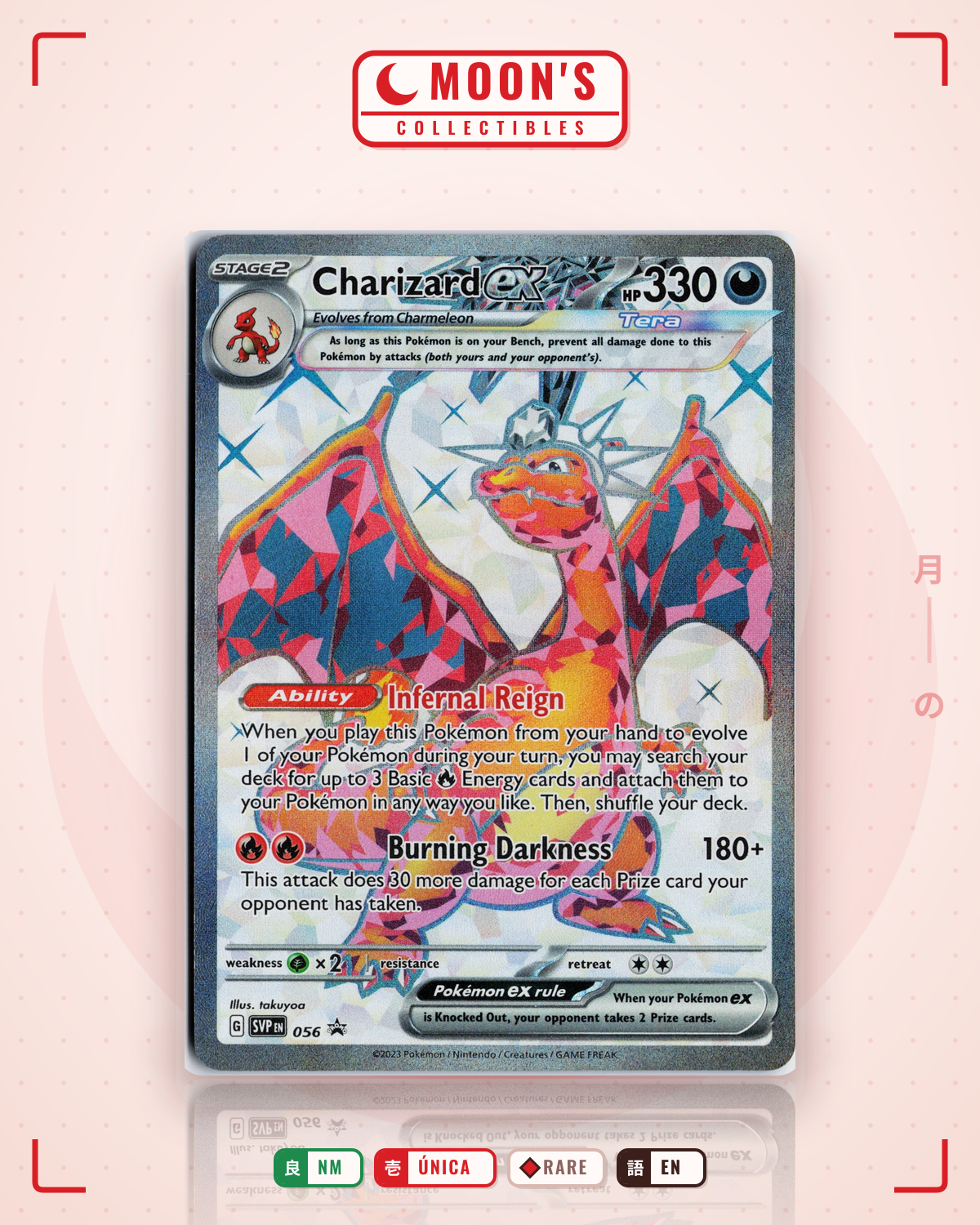 Carta Pokémon Charizard ex · Scarlet & Violet Black Star Promos #056 (NM) — pieza única en Moon's Collectibles México