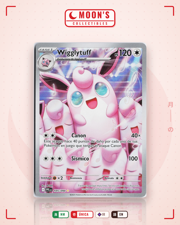 Carta Pokémon Wigglytuff · Phantasmal Flames #105/094 (NM) — pieza única en Moon's Collectibles México