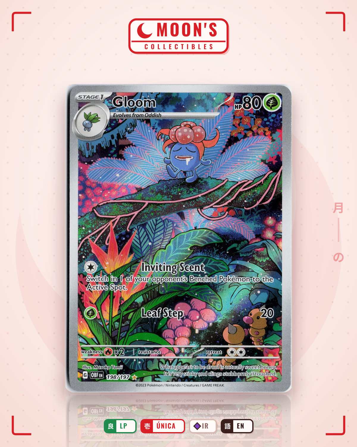 Carta Pokémon Gloom · Obsidian Flames #198/197 (LP) — pieza única en Moon's Collectibles México