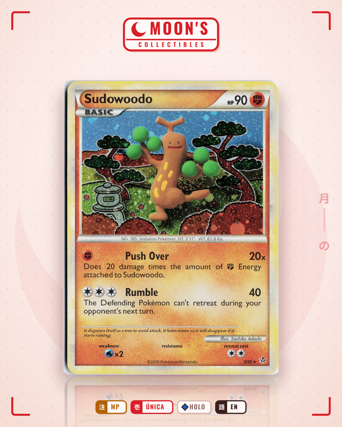 Carta Pokémon Sudowoodo · HS—Unleashed #9/95 (MP) — pieza única en Moon's Collectibles México