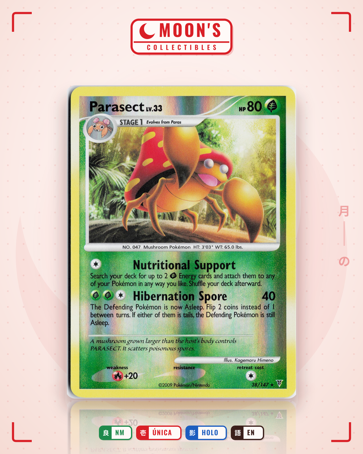 Carta Pokémon Parasect · Supreme Victors #38/147 (NM) — pieza única en Moon's Collectibles México