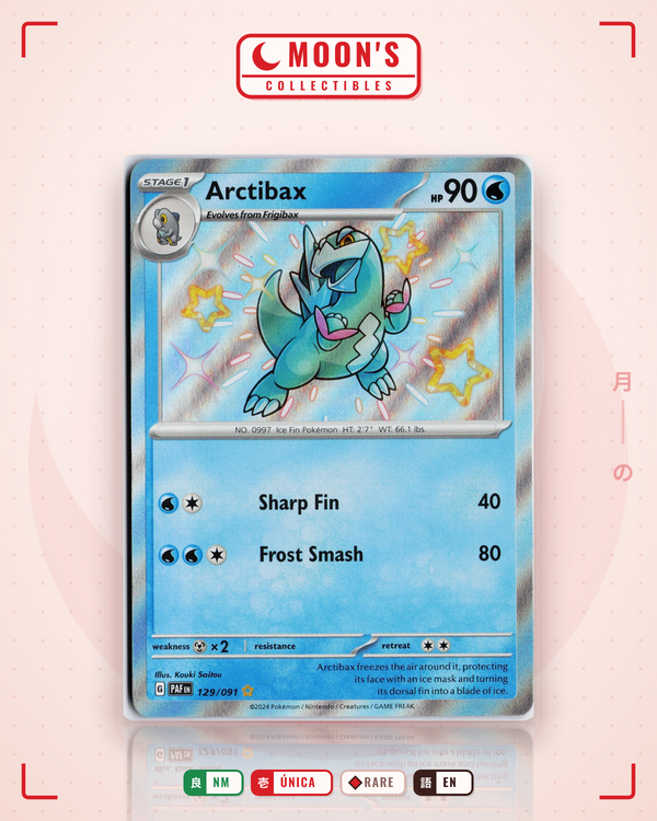 Carta Pokémon Arctibax · Paldean Fates #129/091 (NM) — pieza única en Moon's Collectibles México