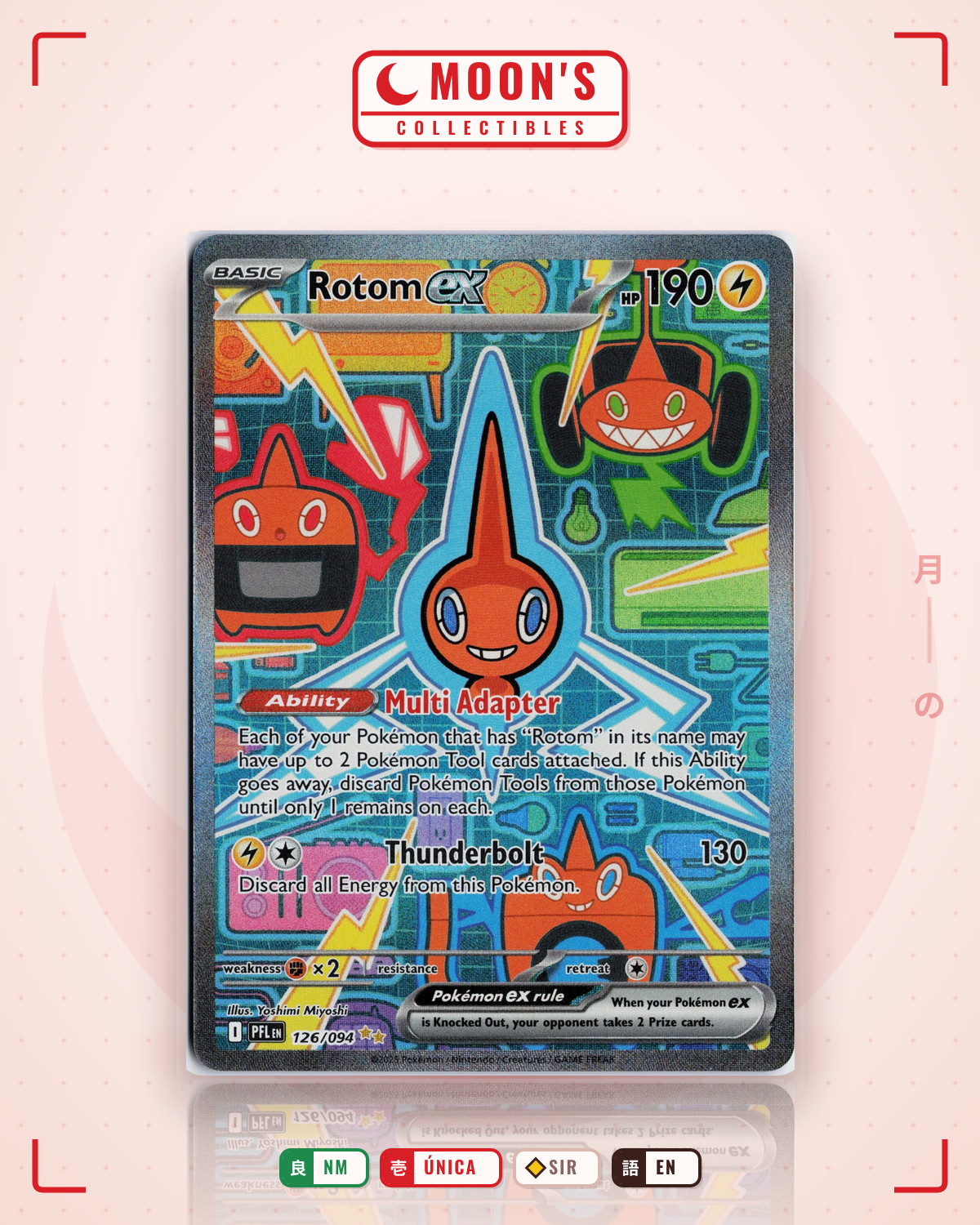 Carta Pokémon Rotom ex · Phantasmal Flames #126/094 (NM) — pieza única en Moon's Collectibles México