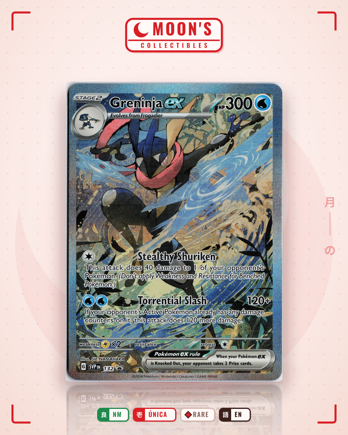 Carta Pokémon Greninja ex · Scarlet & Violet Black Star Promos #132 (NM) — pieza única en Moon's Collectibles México