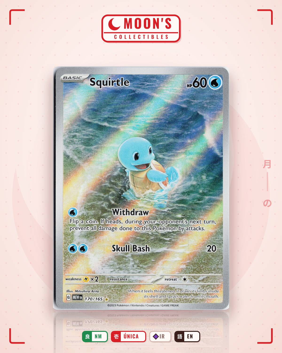 Carta Pokémon Squirtle · 151 #170/165 (NM) — pieza única en Moon's Collectibles México