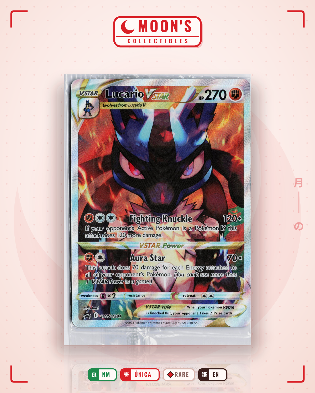 Carta Pokémon Lucario VSTAR · SWSH Black Star Promos #SWSH291 (NM) — pieza única en Moon's Collectibles México