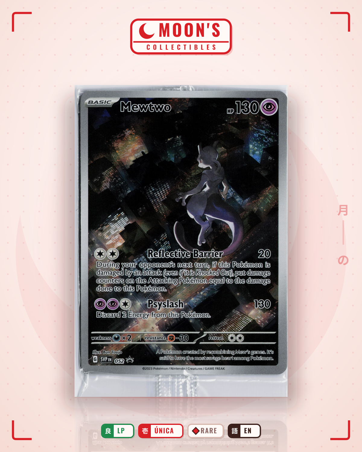 Carta Pokémon Mewtwo · Scarlet & Violet Black Star Promos #052 (LP) — pieza única en Moon's Collectibles México