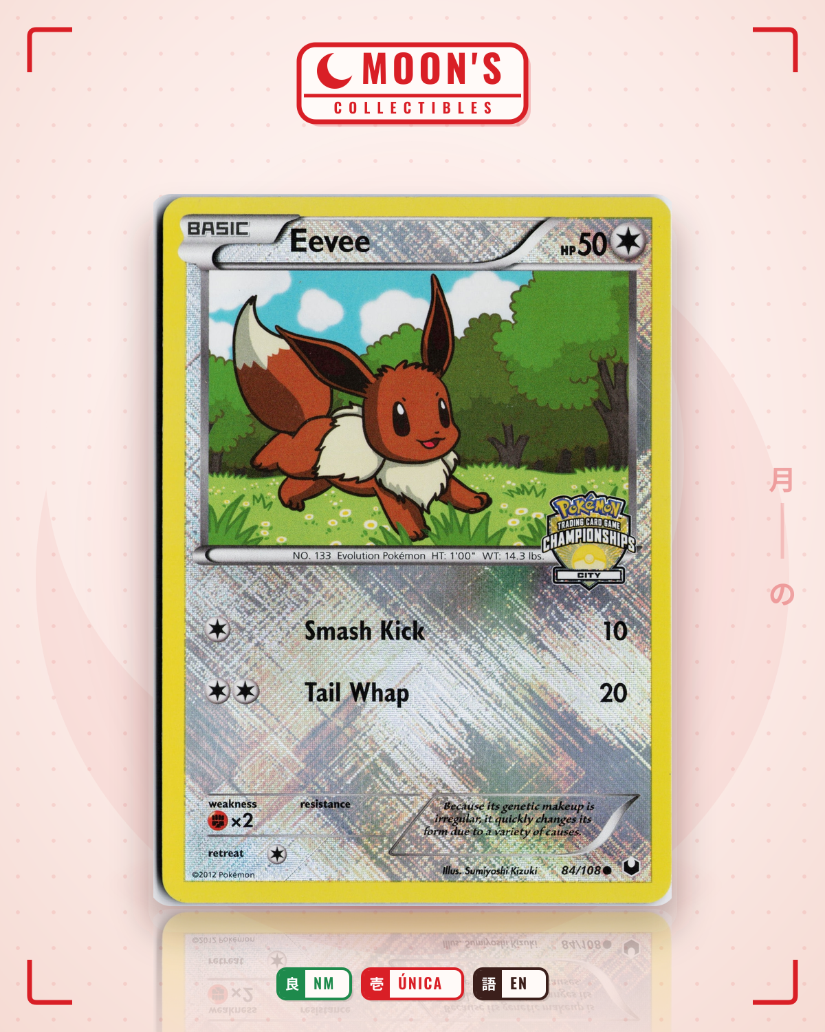 Carta Pokémon Eevee · Dark Explorers #84/108 (NM) — pieza única en Moon's Collectibles México