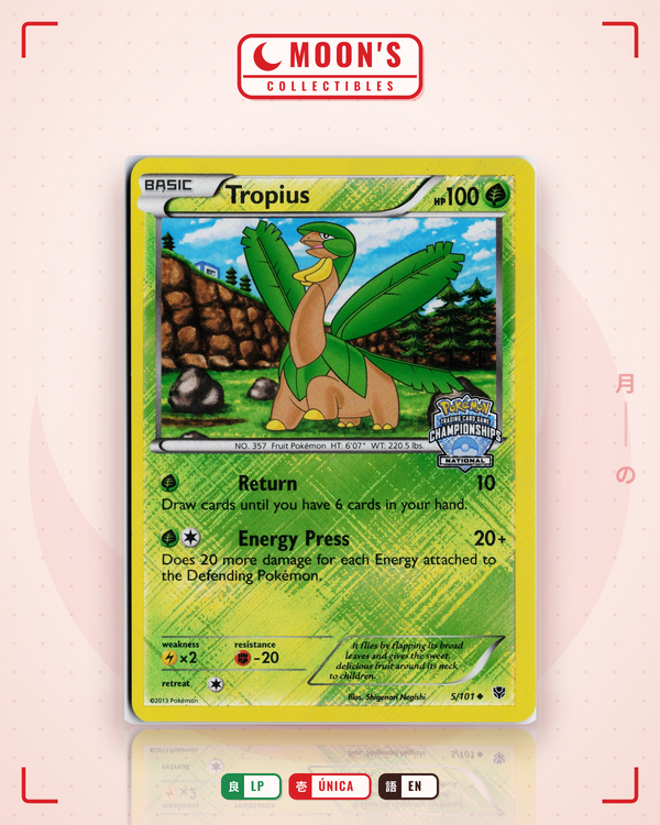 Carta Pokémon Tropius · Plasma Blast #5/101 (LP) — pieza única en Moon's Collectibles México