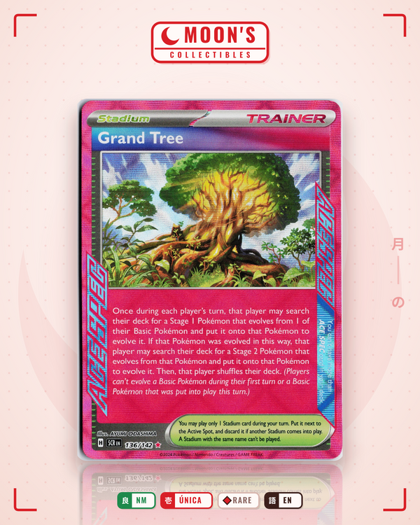 Carta Pokémon Grand Tree · Stellar Crown #136/142 (NM) — pieza única en Moon's Collectibles México