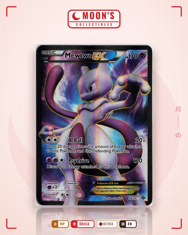 Carta Pokémon Mewtwo-EX · Next Destinies #98/99 (MP) — pieza única en Moon's Collectibles México