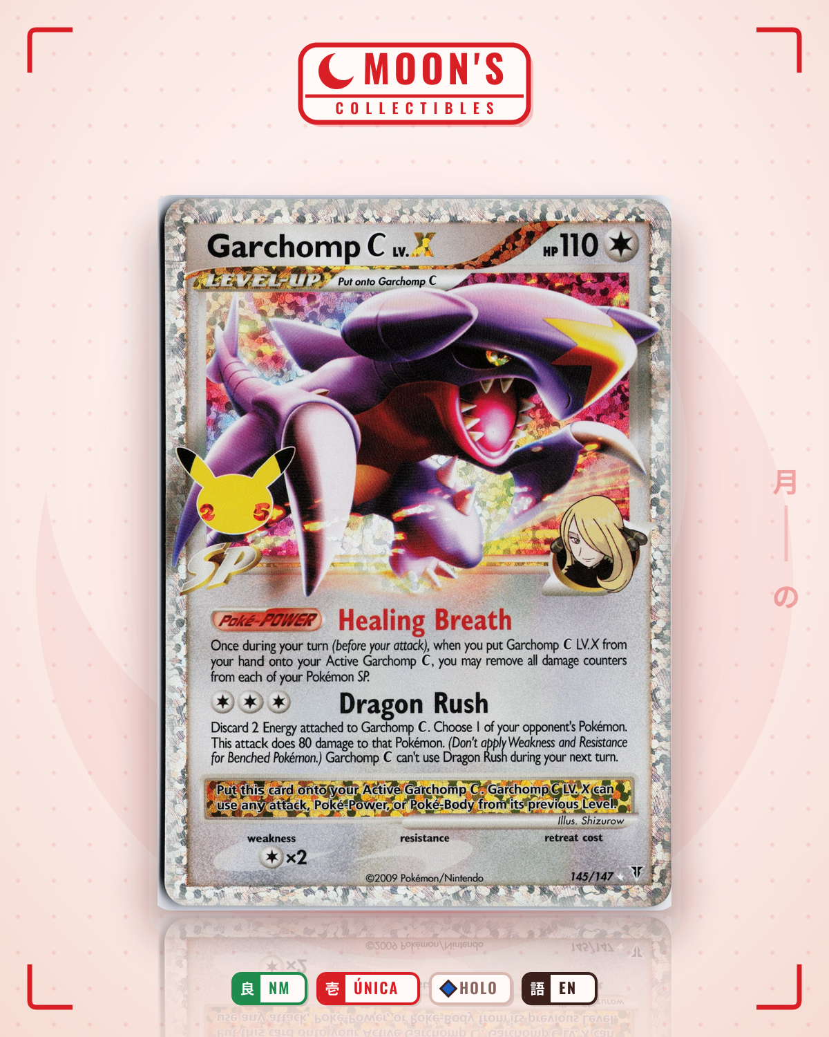 Carta Pokémon Garchomp C LV.X · Supreme Victors #145/147 (NM) — pieza única en Moon's Collectibles México