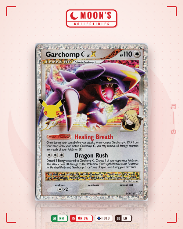 Carta Pokémon Garchomp C LV.X · Supreme Victors #145/147 (NM) — pieza única en Moon's Collectibles México