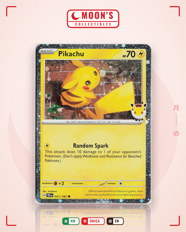 Carta Pokémon Pikachu · Temporal Forces #051/162 (NM) — pieza única en Moon's Collectibles México