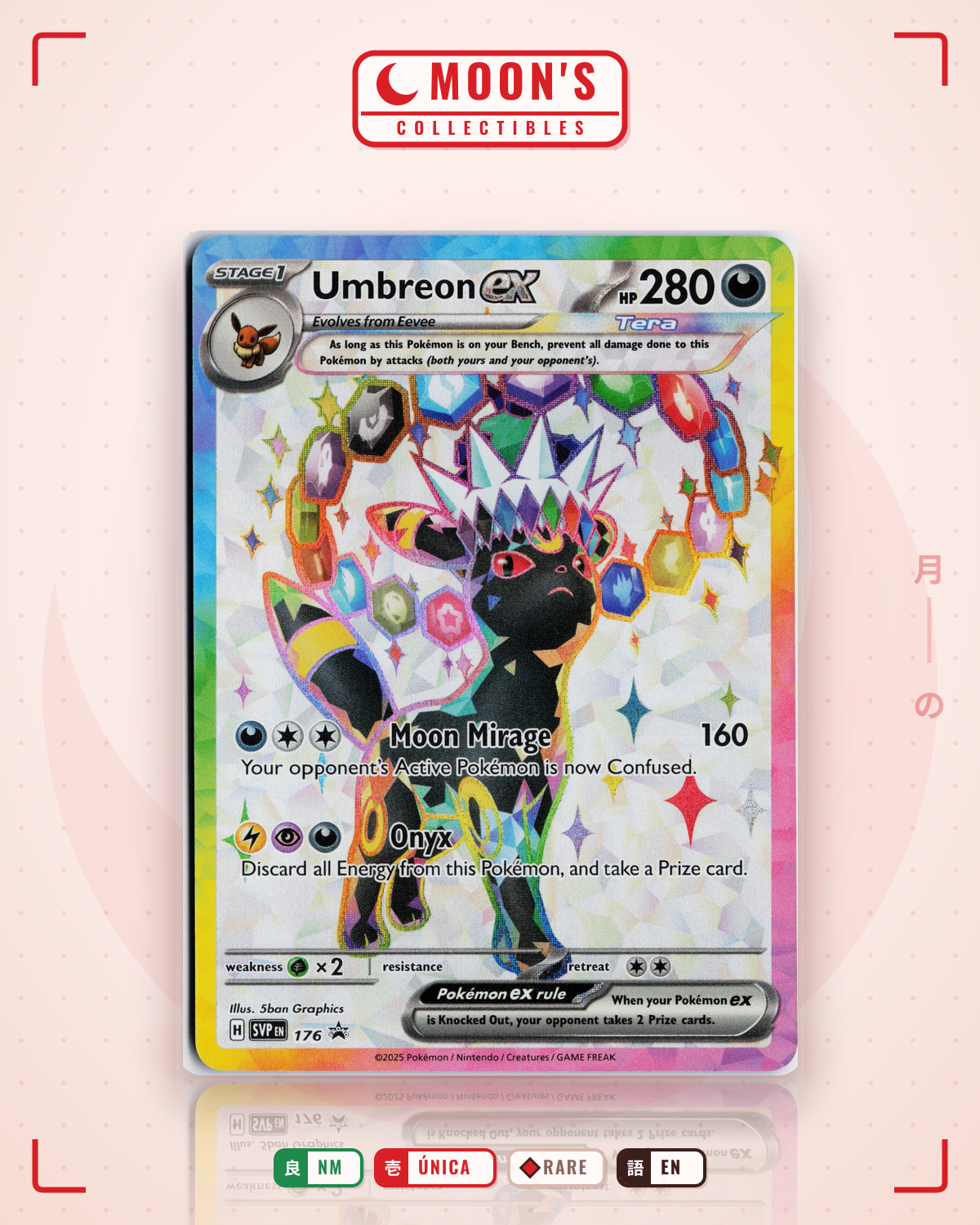 Carta Pokémon Umbreon ex · Scarlet & Violet Black Star Promos #176 (NM) — pieza única en Moon's Collectibles México