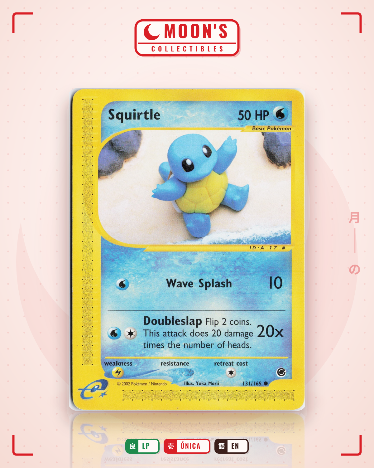 Carta Pokémon Squirtle · Expedition Base Set #131/165 (LP) — pieza única en Moon's Collectibles México