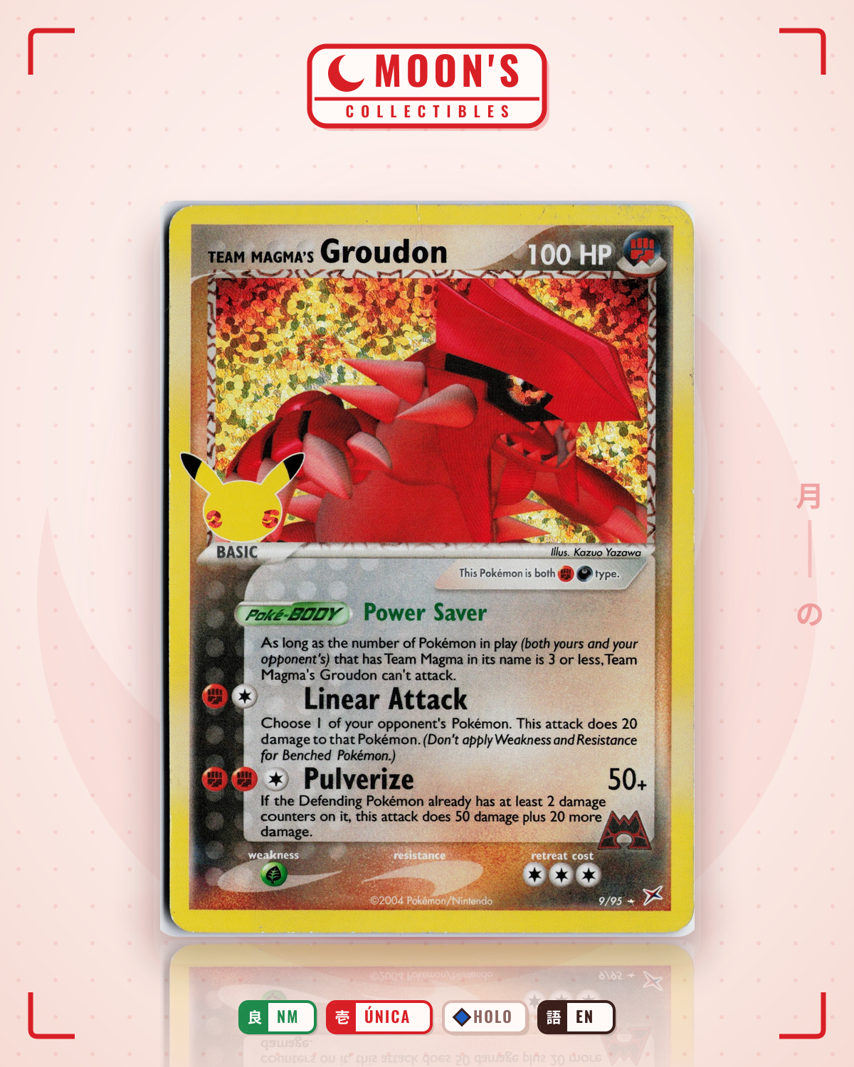 Carta Pokémon Team Magma's Groudon · Team Magma vs Team Aqua #9/95 (NM) — pieza única en Moon's Collectibles México