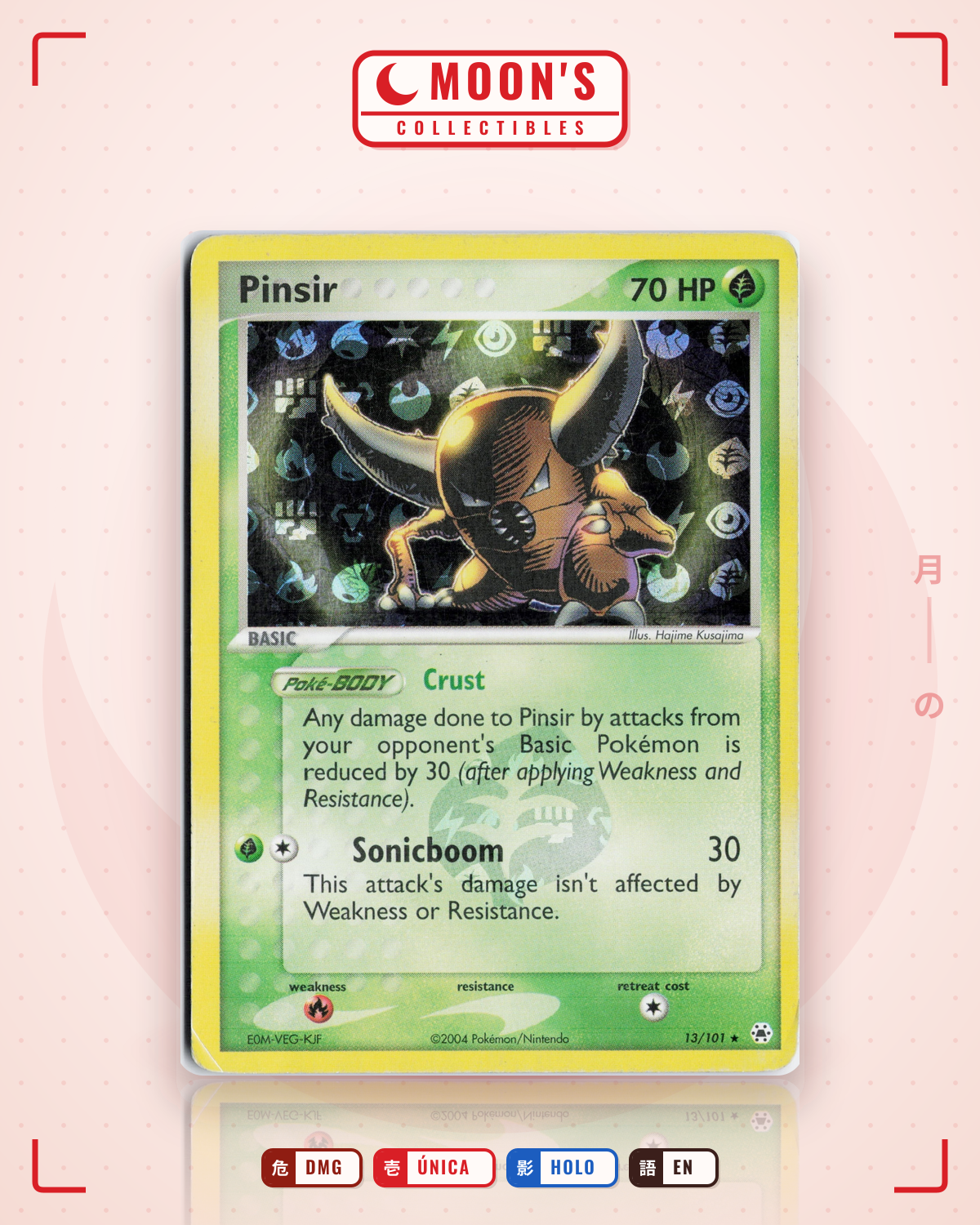 Carta Pokémon Pinsir · Hidden Legends #13/101 (DMG) — pieza única en Moon's Collectibles México