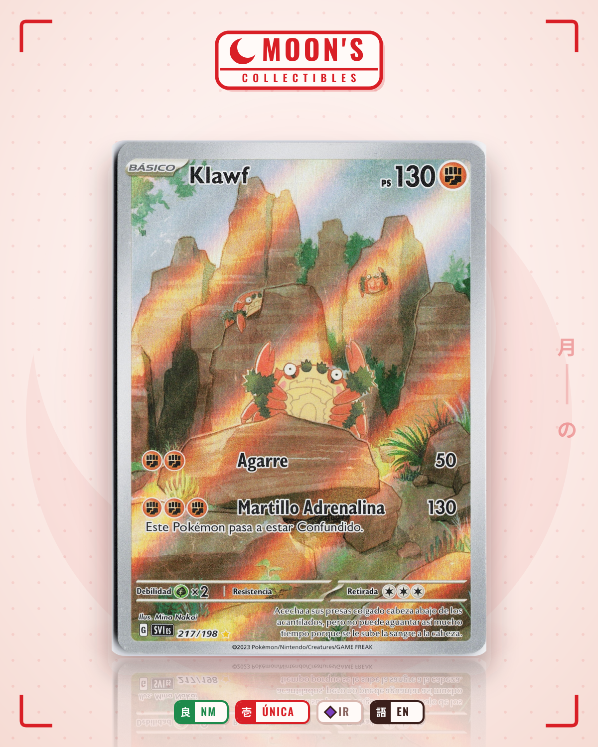 Carta Pokémon Klawf · Scarlet & Violet #217/198 (NM) — pieza única en Moon's Collectibles México