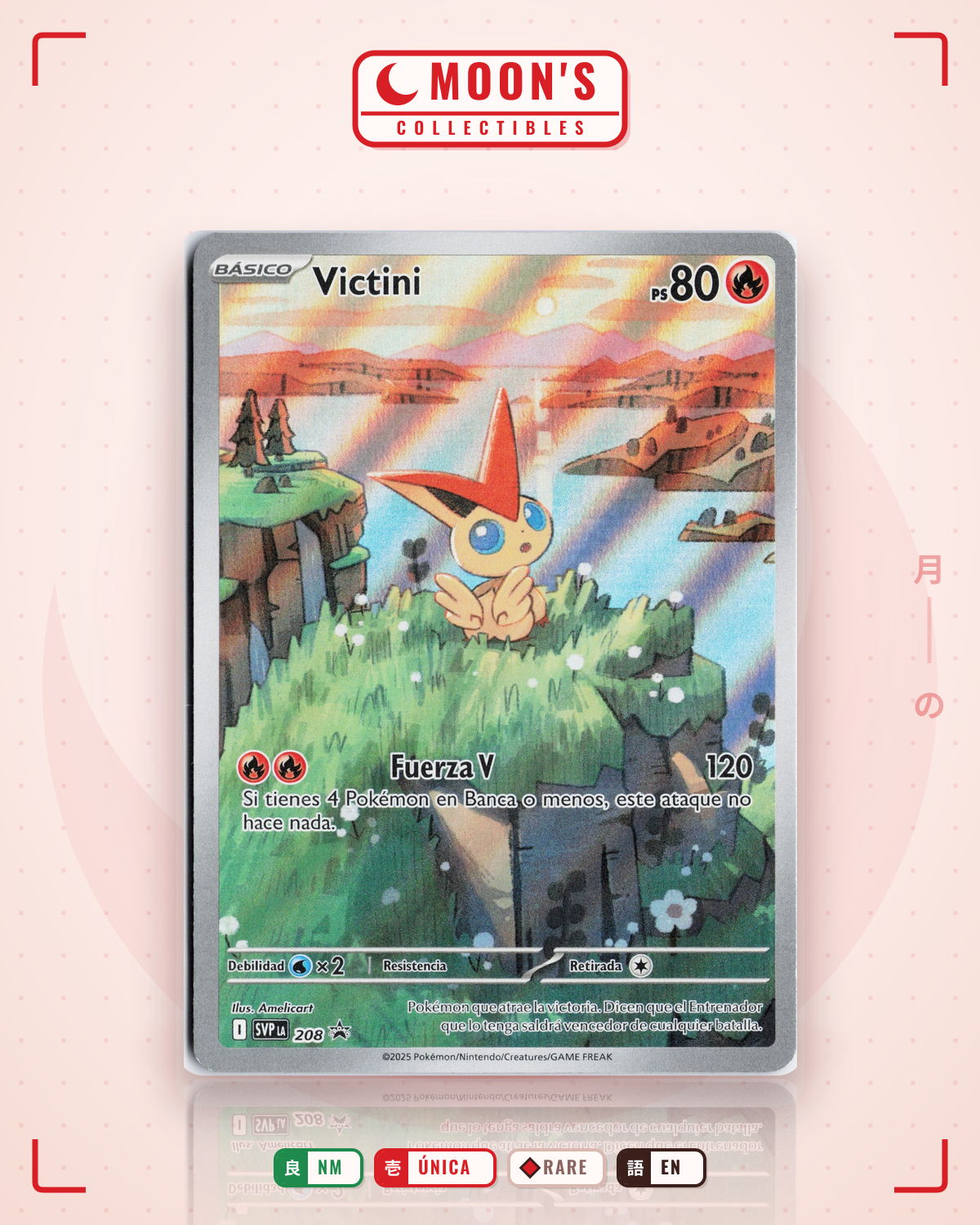 Carta Pokémon Victini · Scarlet & Violet Black Star Promos #208 (NM) — pieza única en Moon's Collectibles México