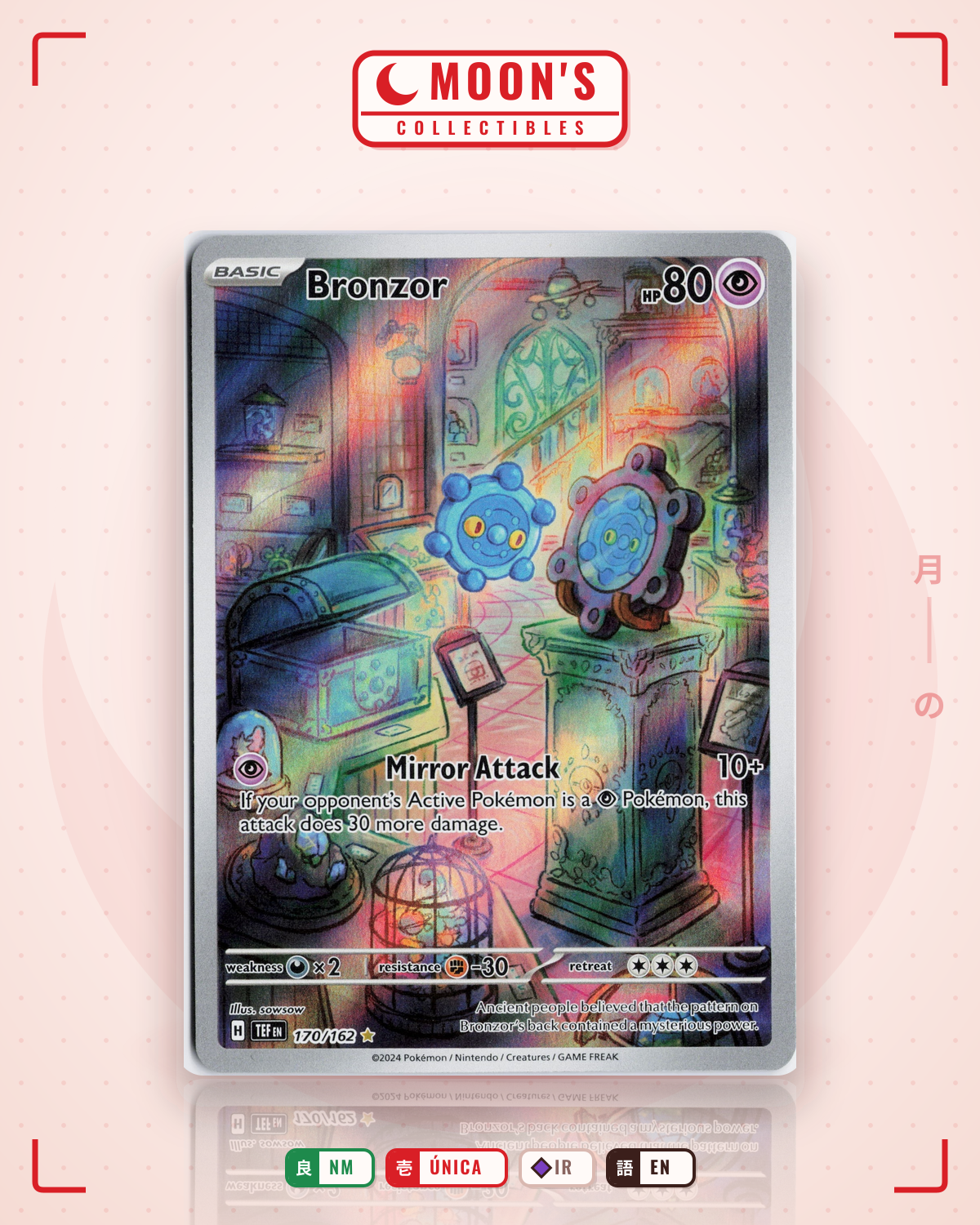Carta Pokémon Bronzor · Temporal Forces #170/162 (NM) — pieza única en Moon's Collectibles México
