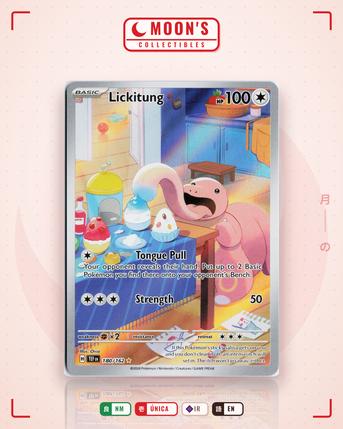 Carta Pokémon Lickitung · Temporal Forces #180/162 (NM) — pieza única en Moon's Collectibles México