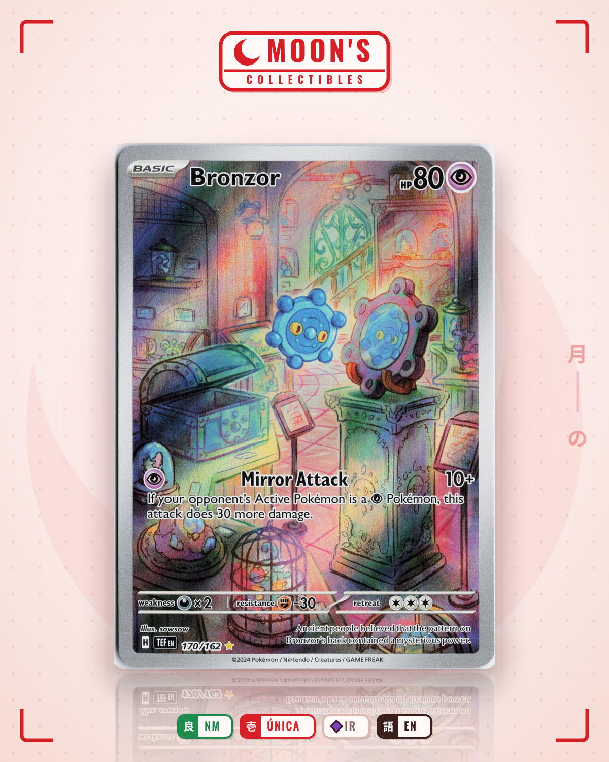 Carta Pokémon Bronzor · Temporal Forces #170/162 (NM) — pieza única en Moon's Collectibles México