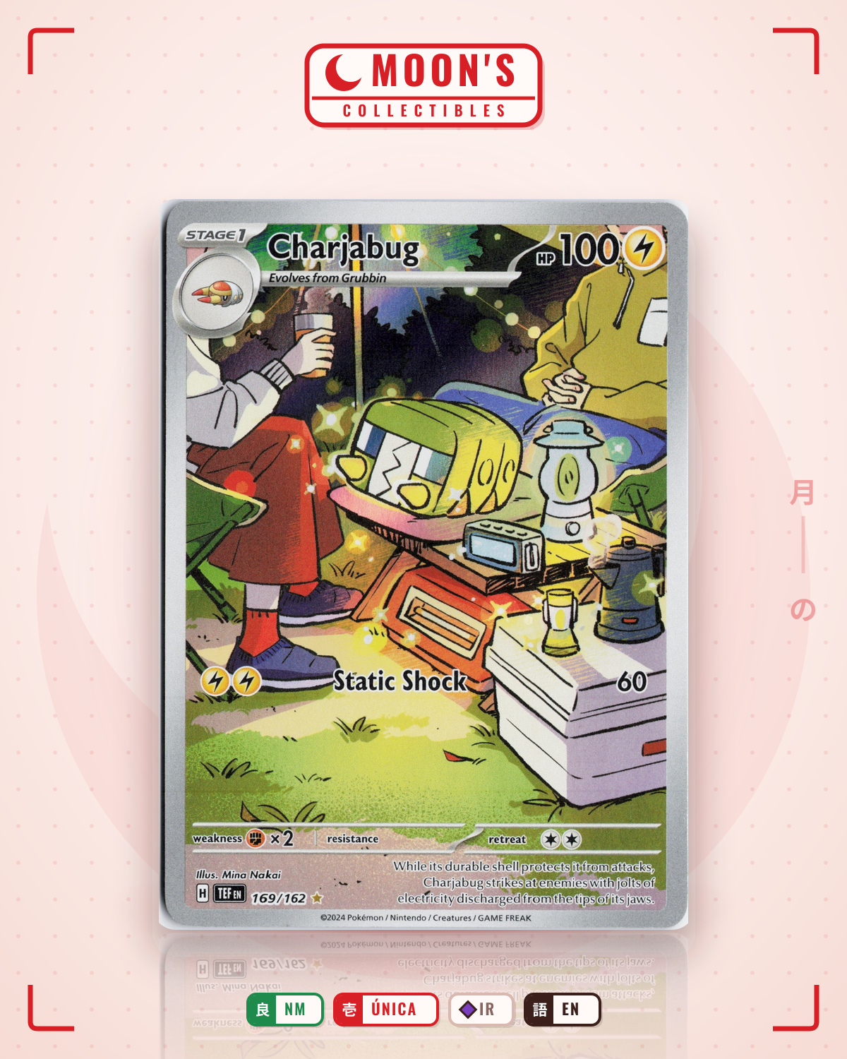 Carta Pokémon Charjabug · Temporal Forces #169/162 (NM) — pieza única en Moon's Collectibles México
