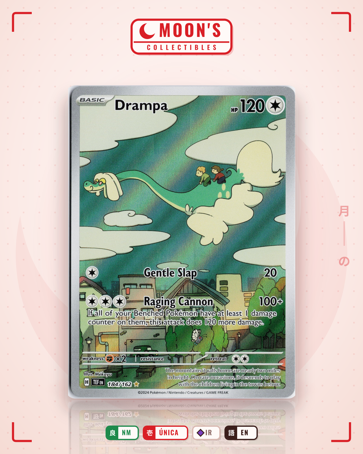 Carta Pokémon Drampa · Temporal Forces #184/162 (NM) — pieza única en Moon's Collectibles México