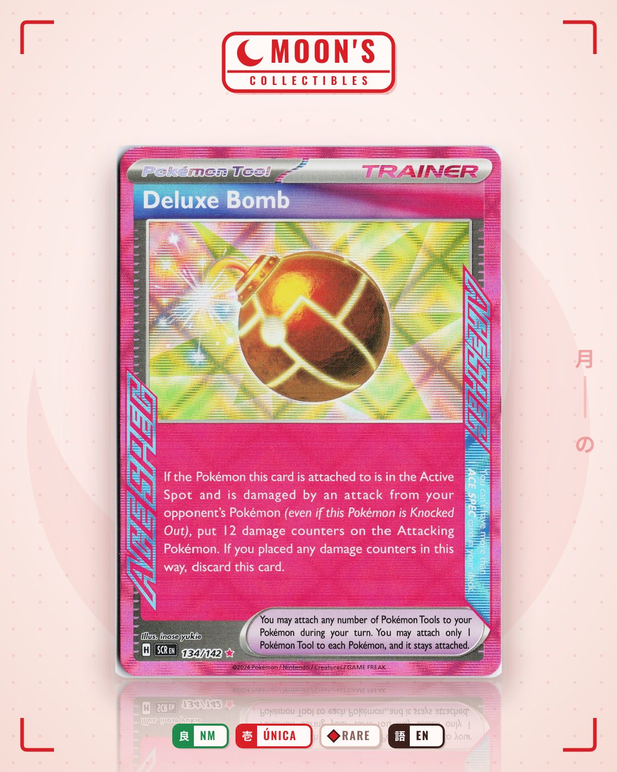 Carta Pokémon Deluxe Bomb · Stellar Crown #134/142 (NM) — pieza única en Moon's Collectibles México