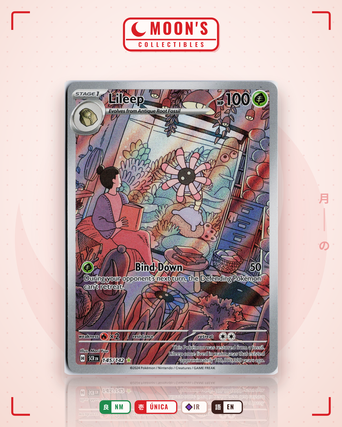 Carta Pokémon Lileep · Stellar Crown #145/142 (NM) — pieza única en Moon's Collectibles México