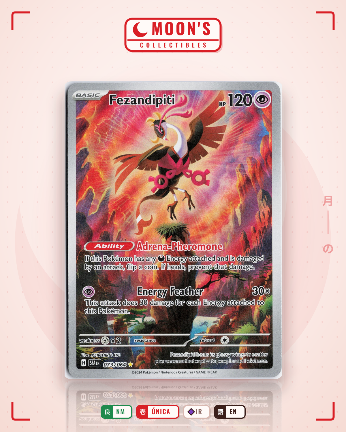 Carta Pokémon Fezandipiti · Shrouded Fable #073/064 (NM) — pieza única en Moon's Collectibles México