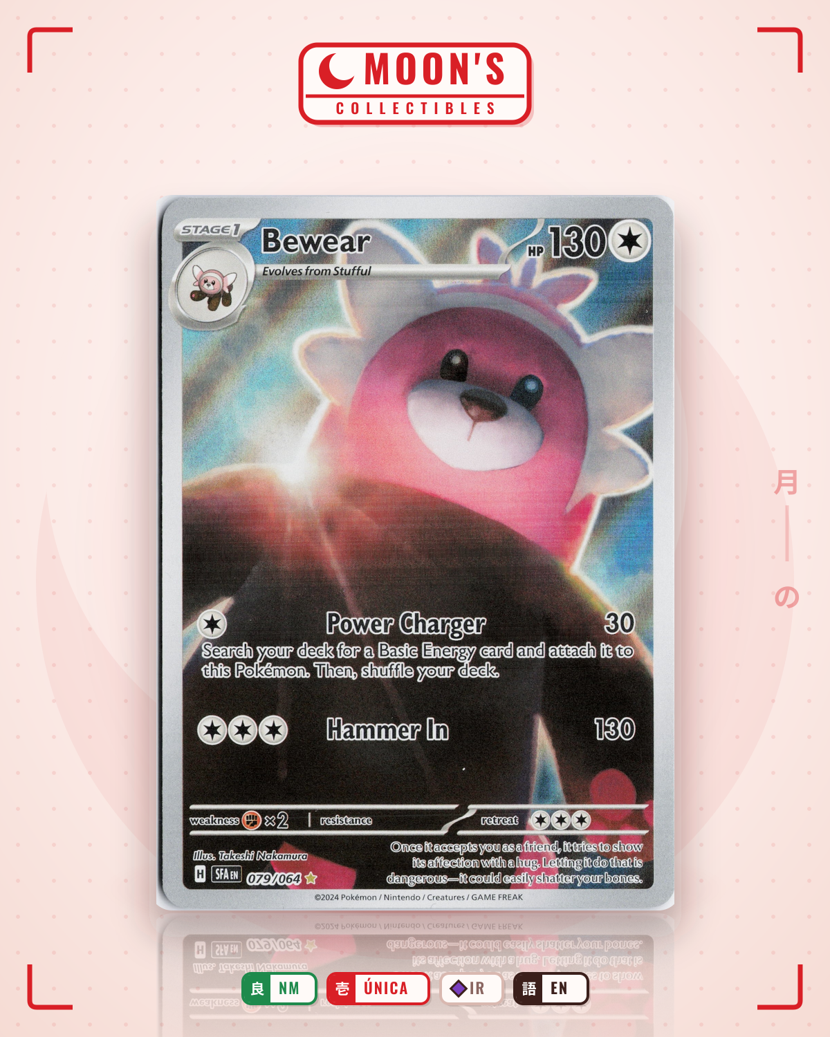 Carta Pokémon Bewear · Shrouded Fable #079/064 (NM) — pieza única en Moon's Collectibles México