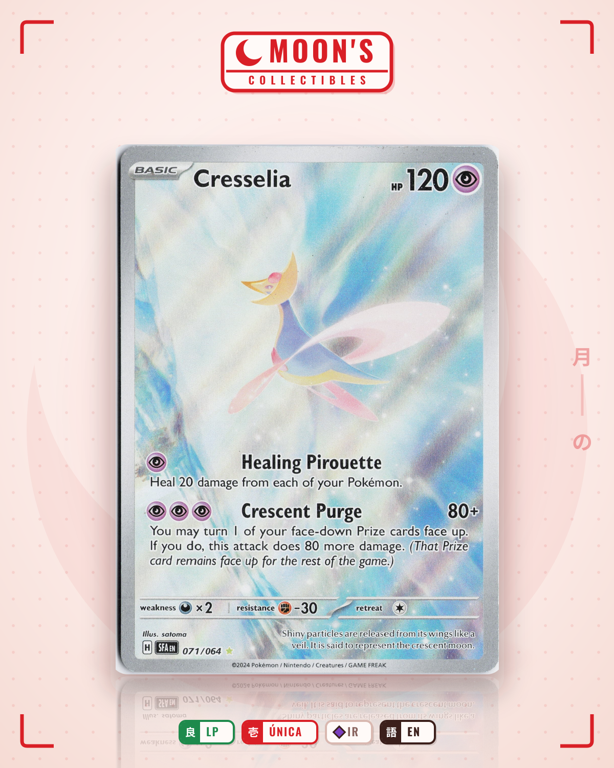 Carta Pokémon Cresselia · Shrouded Fable #071/064 (LP) — pieza única en Moon's Collectibles México