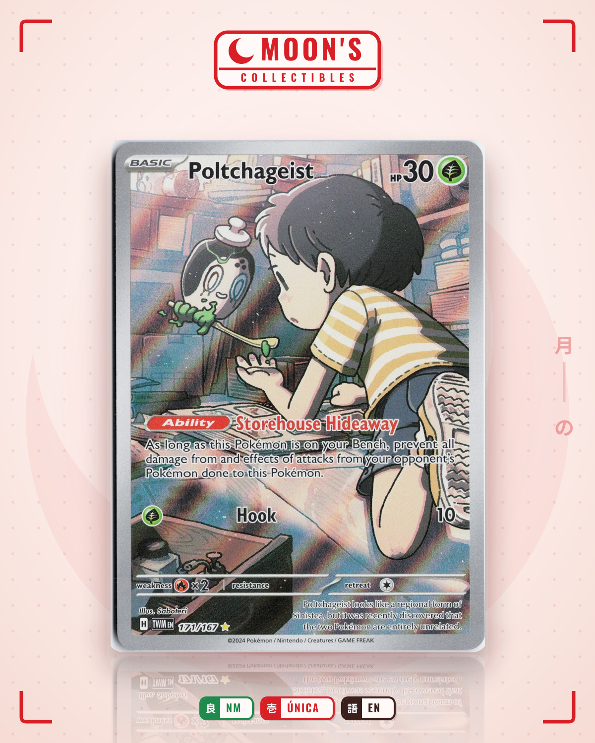 Carta Pokémon Poltchageist · Twilight Masquerade #171/167 (NM) — pieza única en Moon's Collectibles México