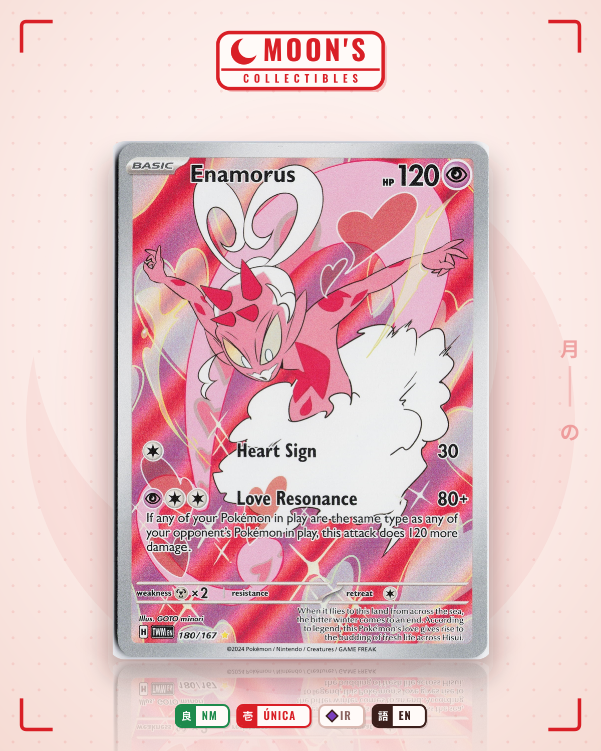 Carta Pokémon Enamorus · Twilight Masquerade #180/167 (NM) — pieza única en Moon's Collectibles México