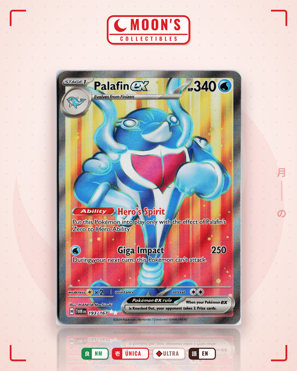 Carta Pokémon Palafin ex · Twilight Masquerade #193/167 (NM) — pieza única en Moon's Collectibles México