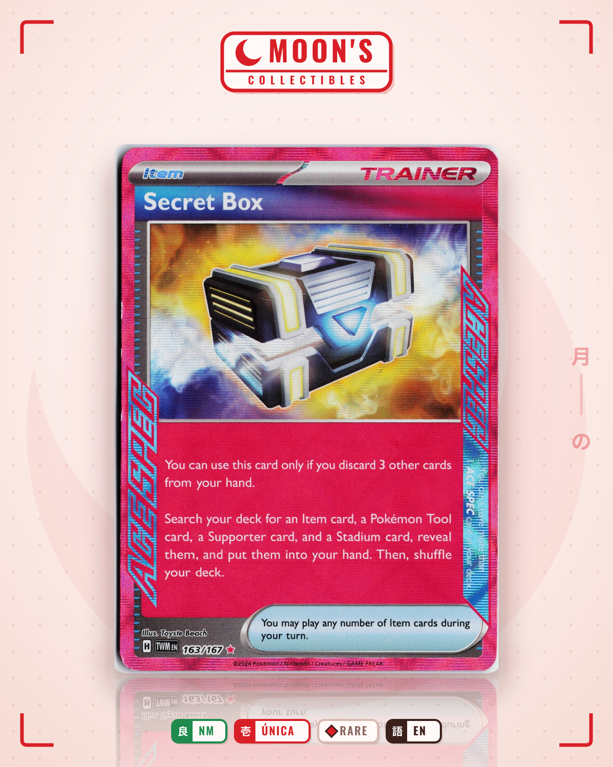 Carta Pokémon Secret Box · Twilight Masquerade #163/167 (NM) — pieza única en Moon's Collectibles México