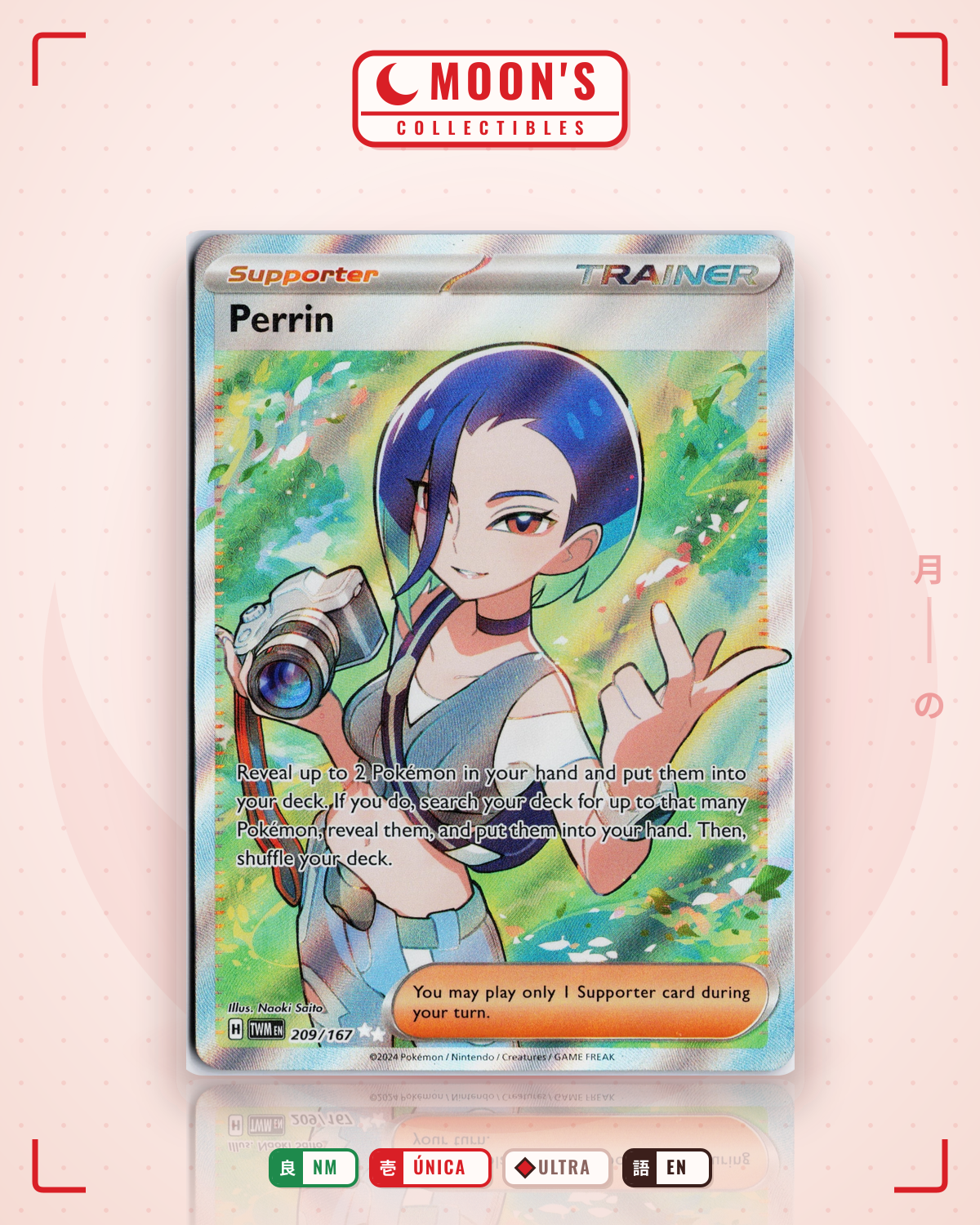 Carta Pokémon Perrin · Twilight Masquerade #209/167 (NM) — pieza única en Moon's Collectibles México