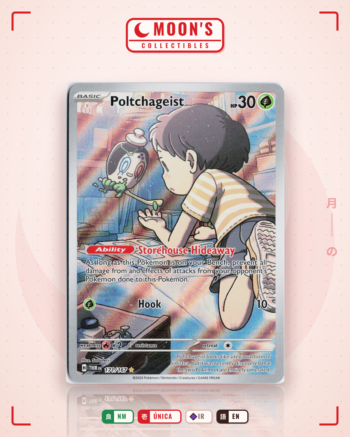 Carta Pokémon Poltchageist · Twilight Masquerade #171/167 (NM) — pieza única en Moon's Collectibles México