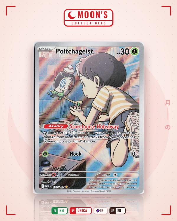 Carta Pokémon Poltchageist · Twilight Masquerade #171/167 (NM) — pieza única en Moon's Collectibles México