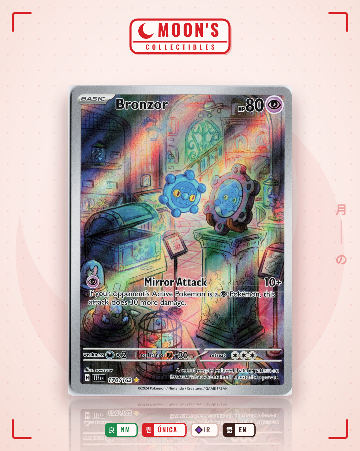 Carta Pokémon Bronzor · Temporal Forces #170/162 (NM) — pieza única en Moon's Collectibles México