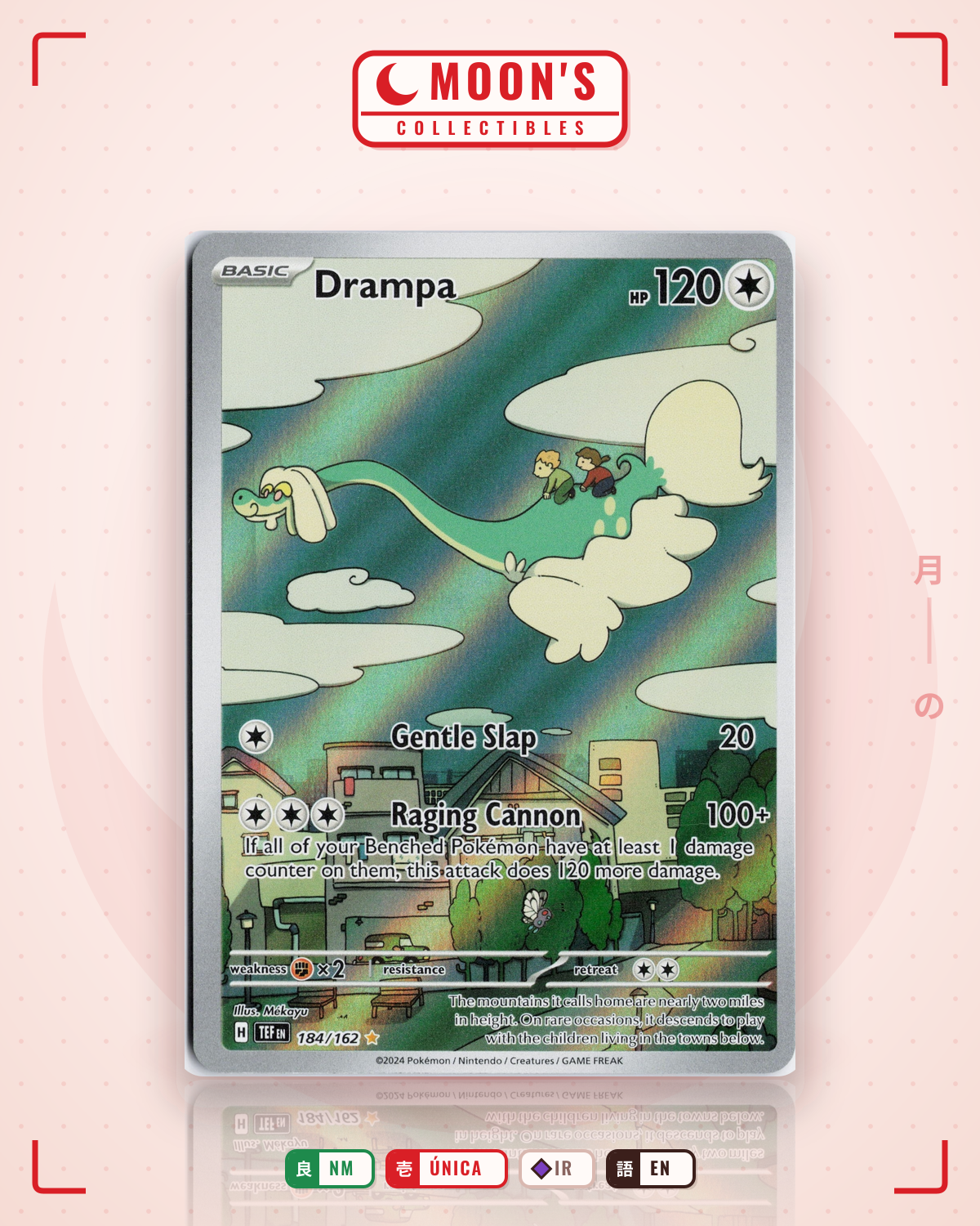 Carta Pokémon Drampa · Temporal Forces #184/162 (NM) — pieza única en Moon's Collectibles México