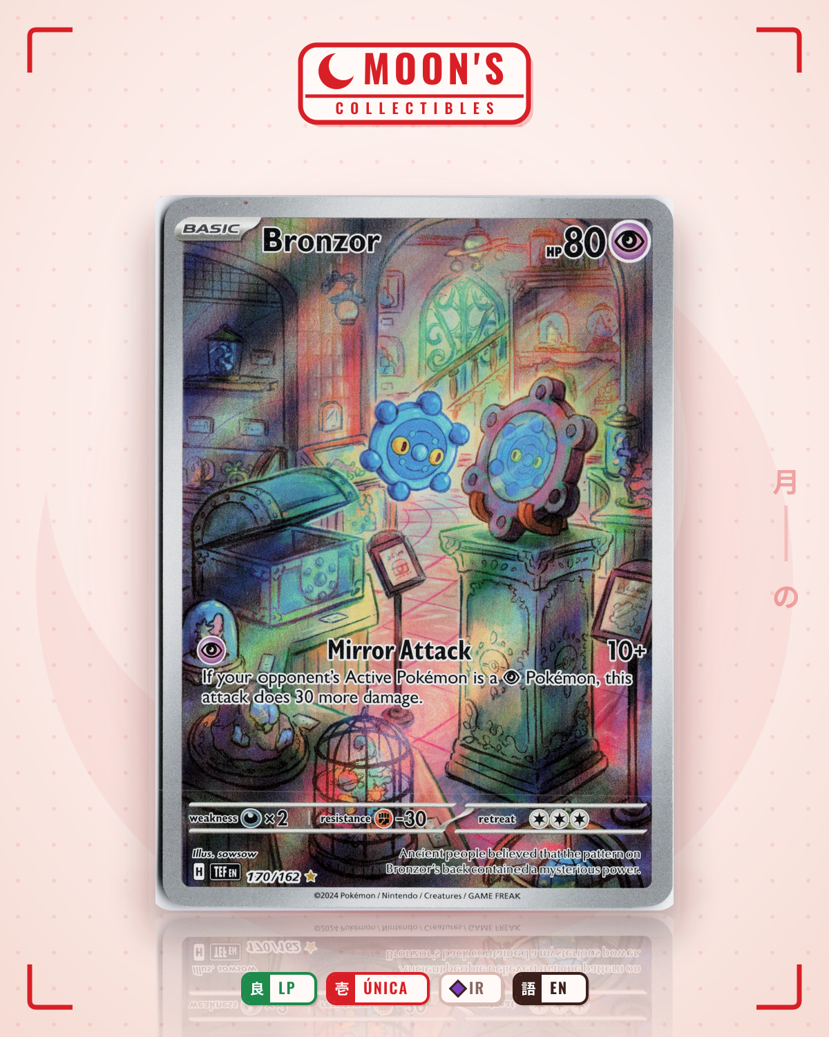Carta Pokémon Bronzor · Temporal Forces #170/162 (LP) — pieza única en Moon's Collectibles México
