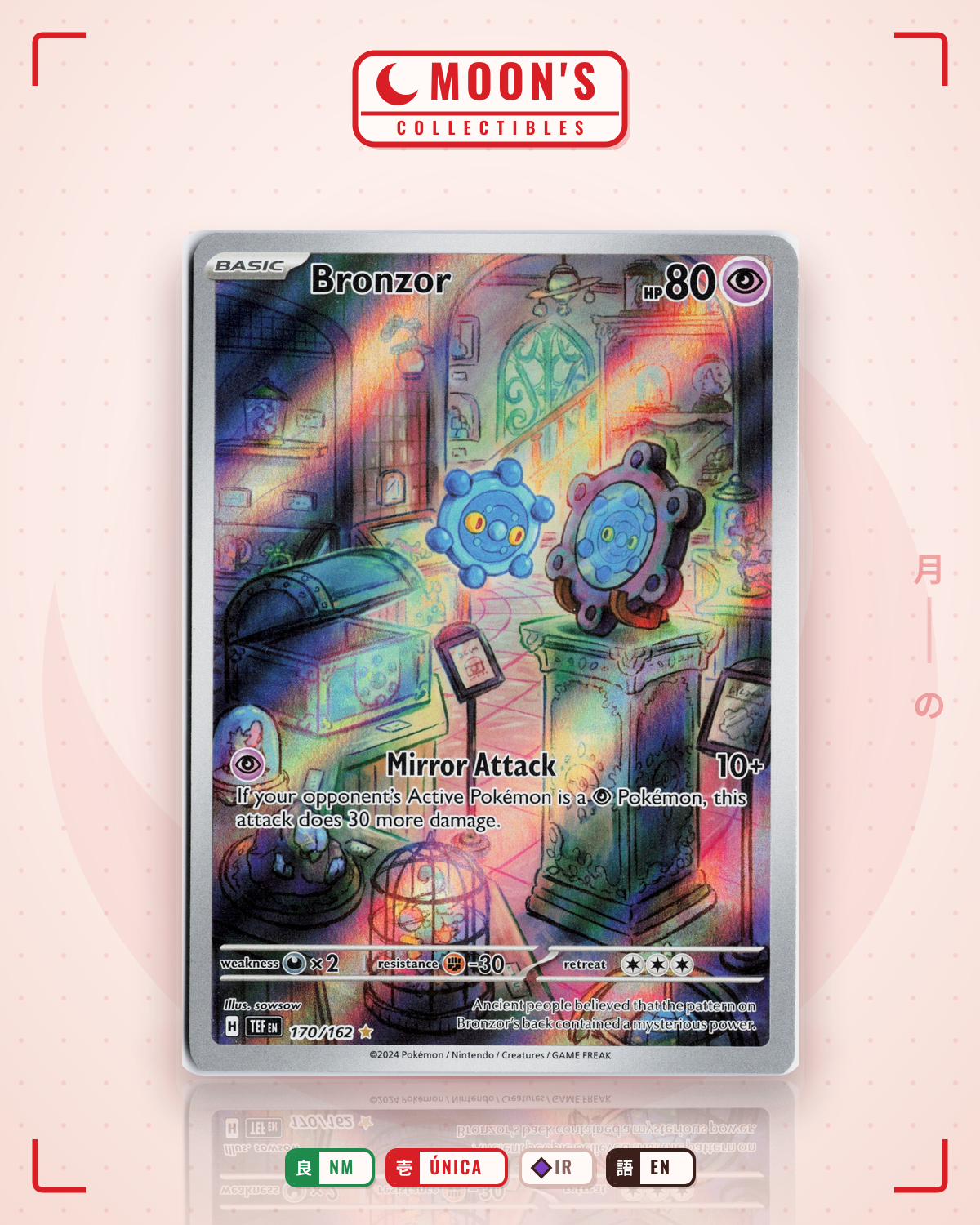 Carta Pokémon Bronzor · Temporal Forces #170/162 (NM) — pieza única en Moon's Collectibles México